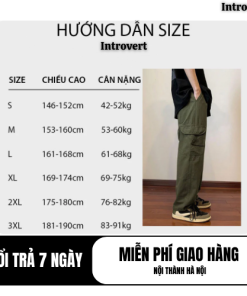 Quần Kaki túi hộp Nam Nữ ống rộng