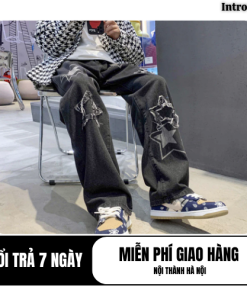 Quần Baggy Jeans Nam Nữ ống rộng cá tính