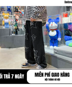 Quần Baggy Jeans Nam Nữ ống rộng cá tính