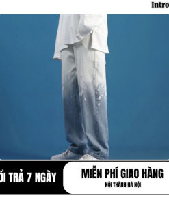 Quần ống xuông phối 2 màu